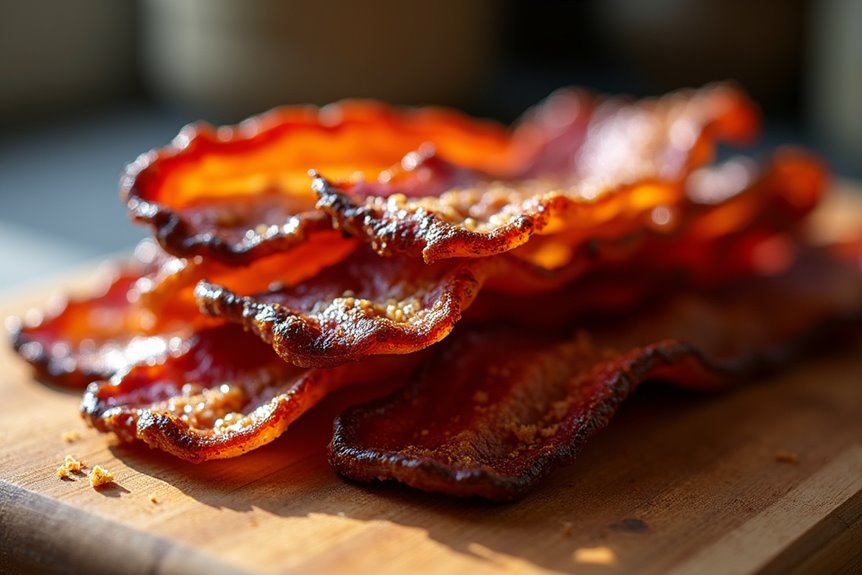 aromatic caramelized crispy sweet and spicy bacon