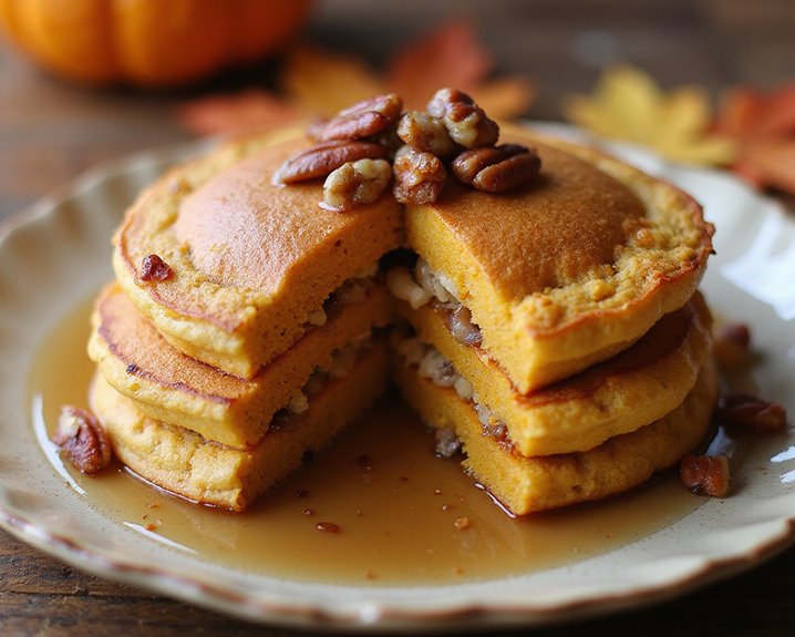autumnal pumpkin pecan souffle pancakes
