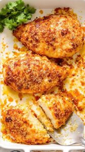 baked breaded cheesy chicken parmesan