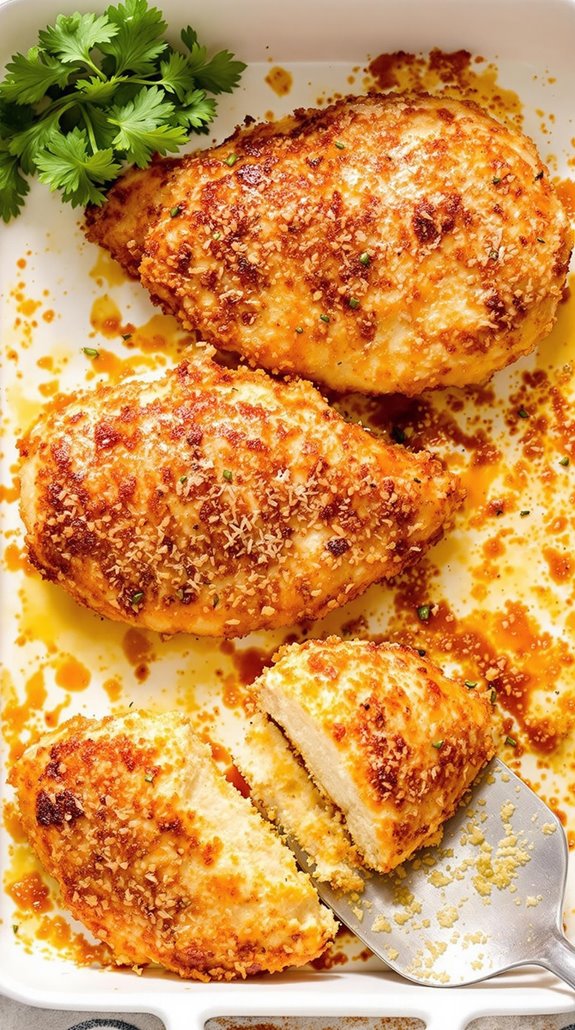 baked breaded cheesy chicken parmesan