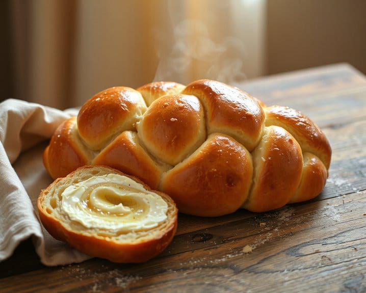 braided egg bread with creamy filling