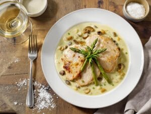 buttery pork asparagus cream