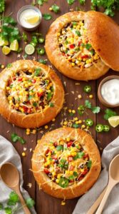 cheesy mexican inspired bready burrito