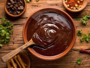 chocolate enhances rich mexican mole