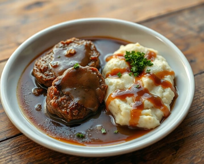 classic homestyle salisbury steak dish