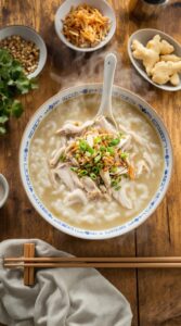 comforting asian homemade rice porridge