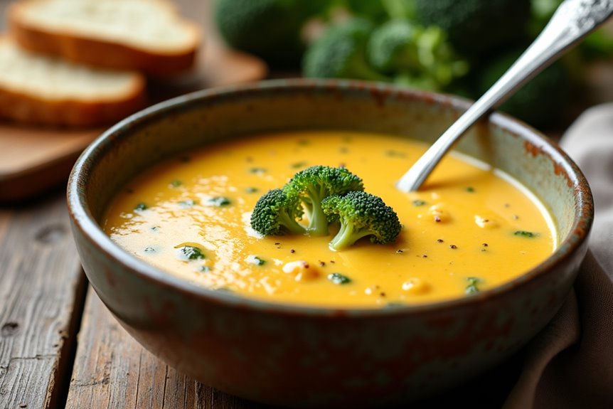 comforting creamy broccoli cheese soup