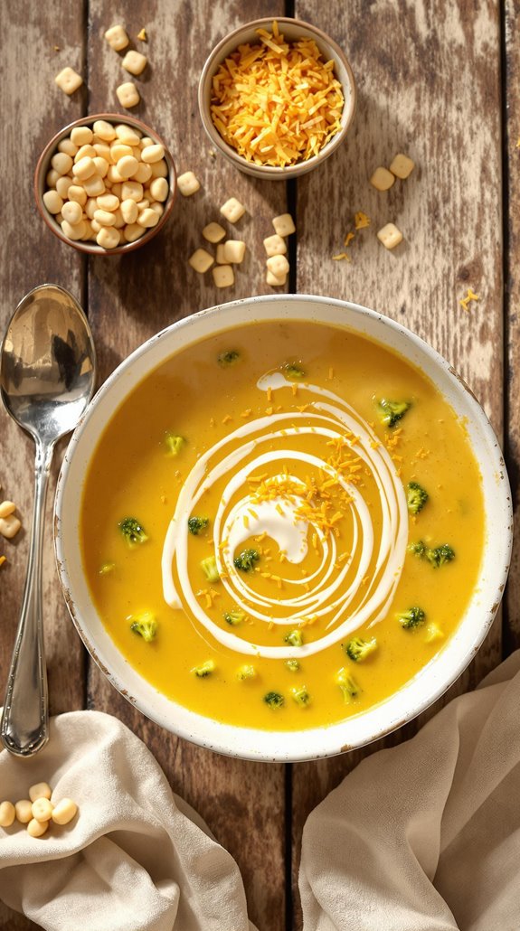 comforting creamy broccoli cheese soup