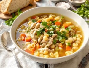 comforting grandma style chicken noodle soup