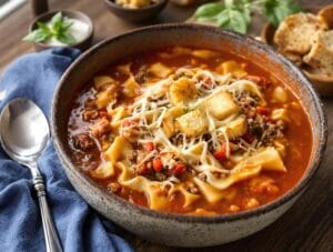 comforting homemade cheesy lasagna inspired