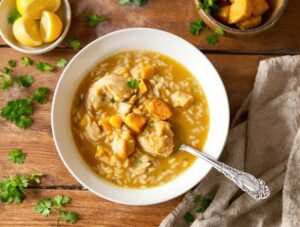 comforting homestyle chicken rice soup