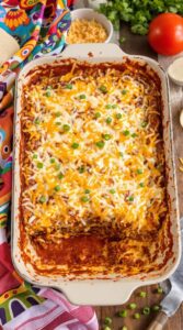 comforting mexican cheese filled enchilada casserole