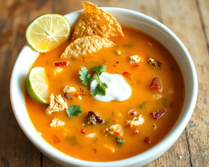 creamy cheesy easy tortilla soup