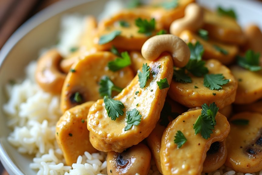 creamy curry spiced cashew chicken comfort