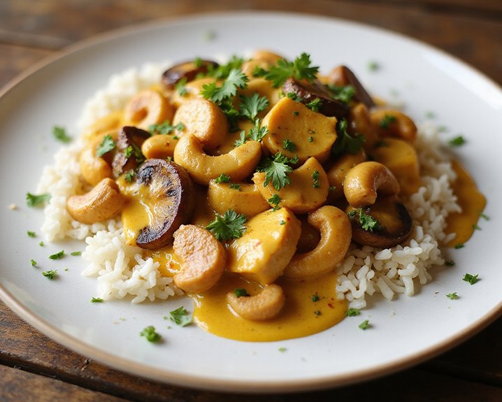 creamy curry spiced cashew chicken recipe