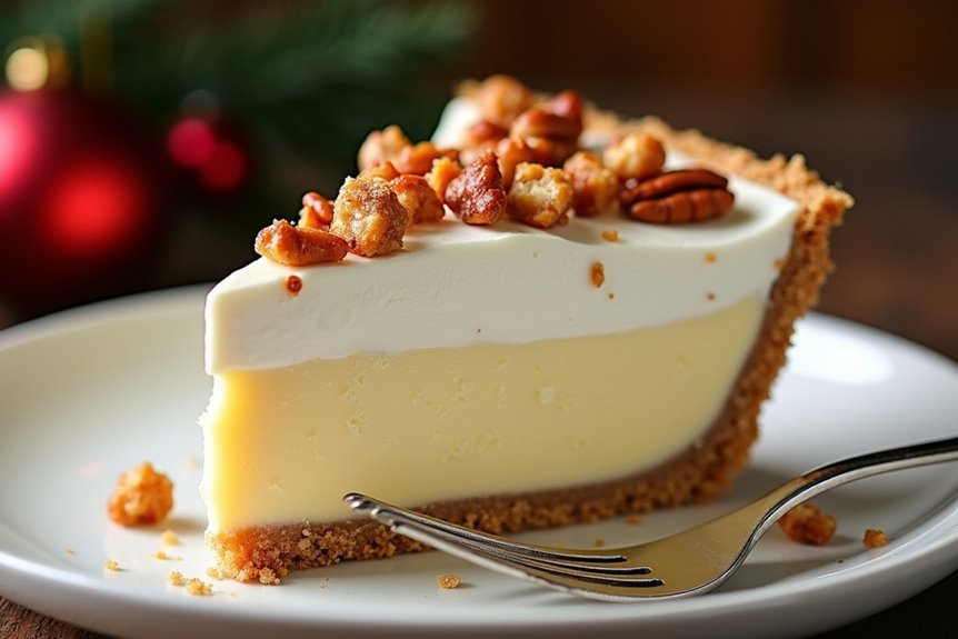 creamy festive easy eggnog pie