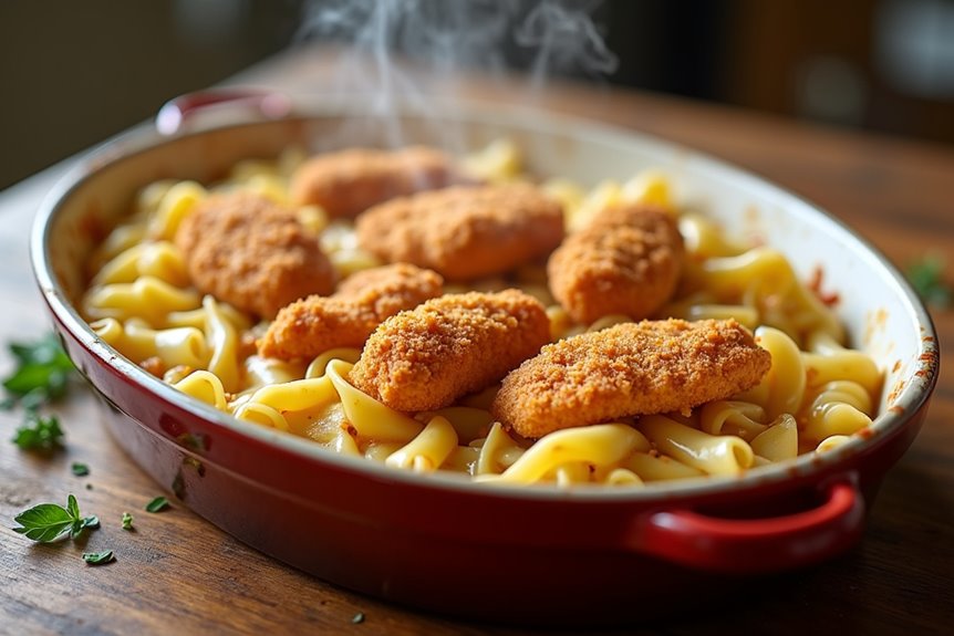 creamy homemade chicken nugget casserole