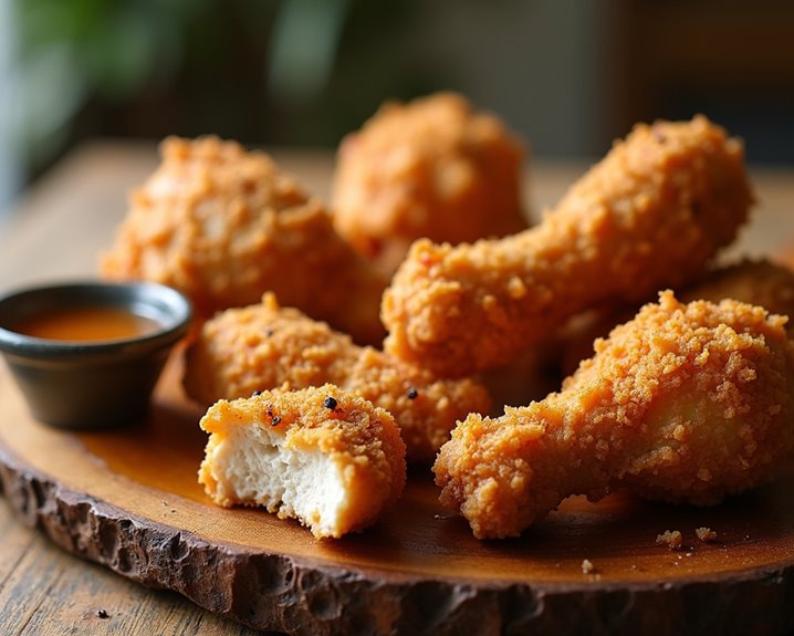 crispy flavorful marinated cast iron fried chicken