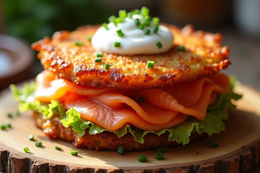 crispy savory reimagined latke sandwich