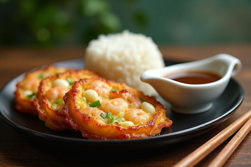 crispy shrimp filled restaurant style egg foo young