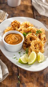 crunchy seafood in zesty dip