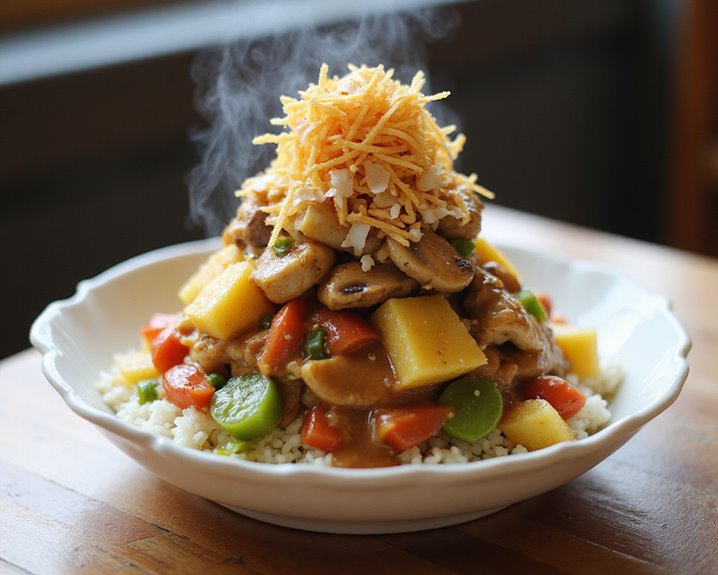 customizable asian inspired savory sweet haystack delight