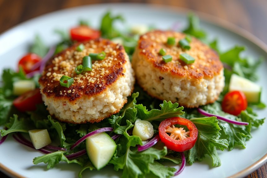 delicate maryland crab cake salad