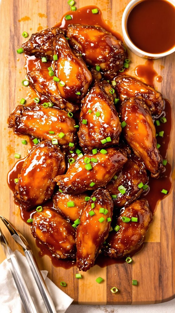 deliciously sweet caramelized chicken wings