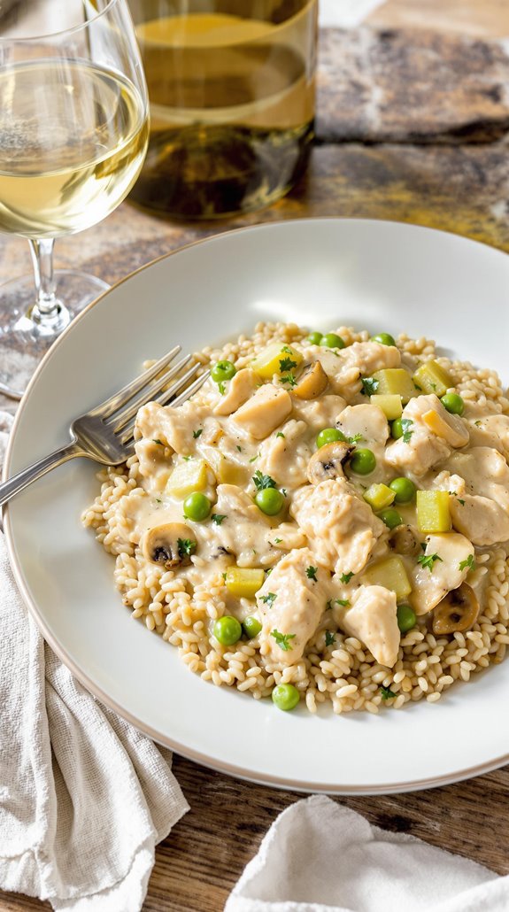 elegant poached chicken comfort dish