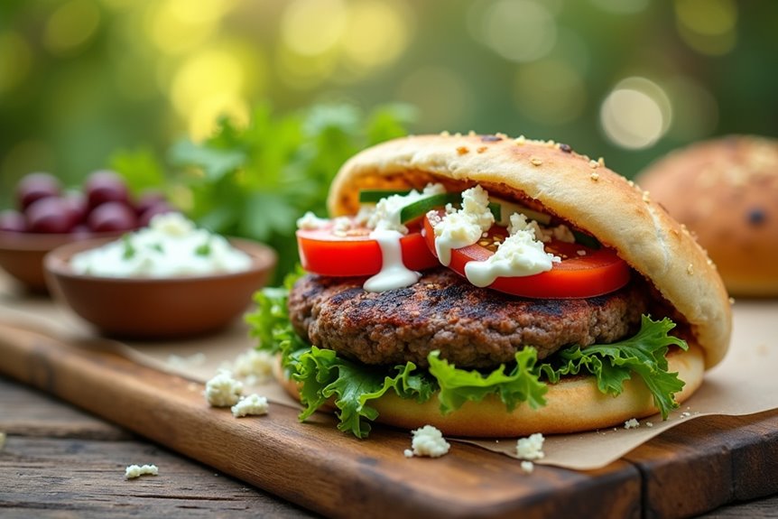 grilled mediterranean style gyro burgers
