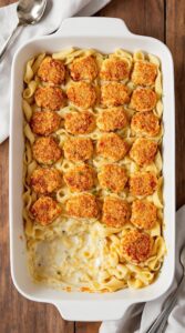 hearty comforting chicken nugget casserole