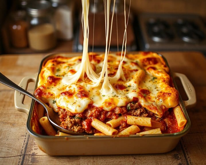 hearty homemade baked ziti delight