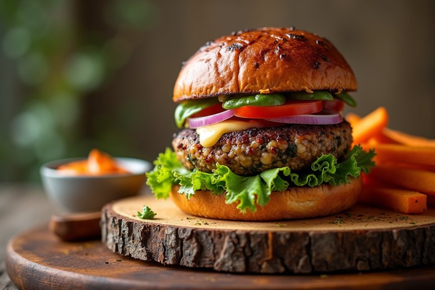 hearty meatless veggie burgers with rice