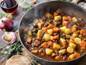 hearty root vegetable beef stew