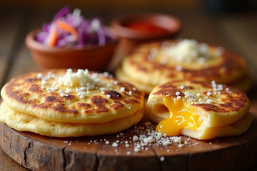 homemade cheesy crisp salvadoran pupusas