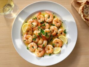 light and luxurious shrimp scampi