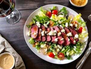 luxurious gorgonzola steak salad date night