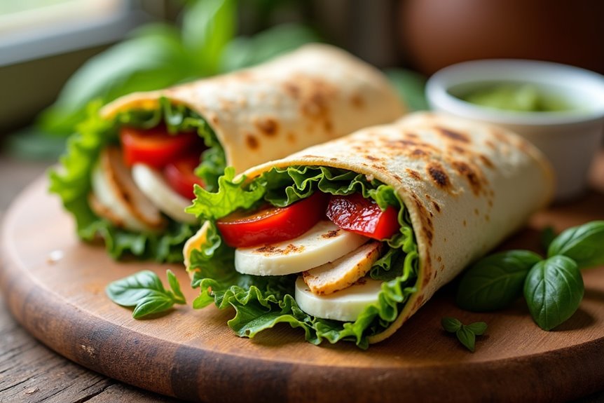 marinate grill assemble mediterranean wrap