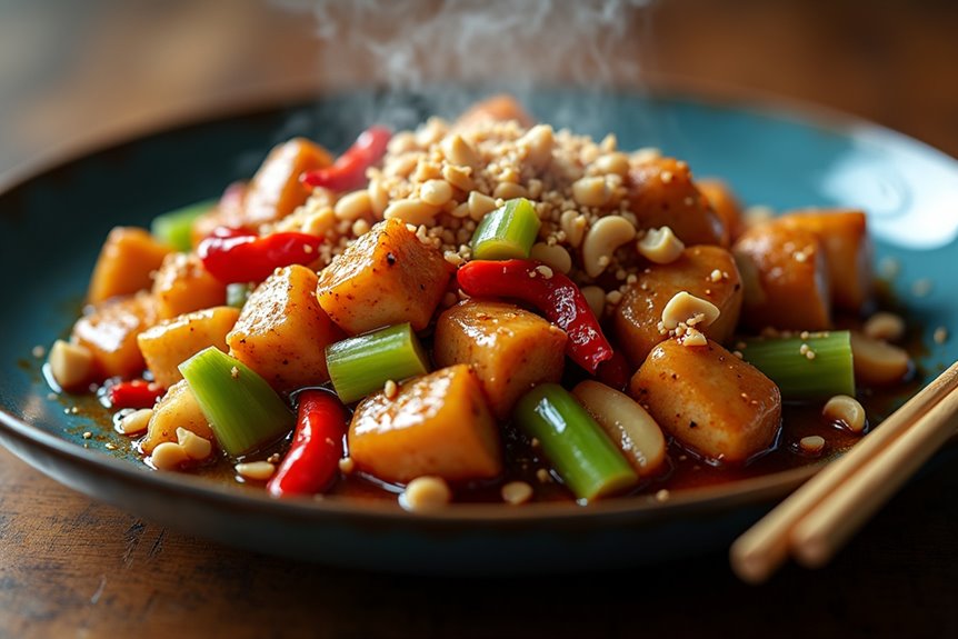 marinate stir fry sauce crunchy peanuts