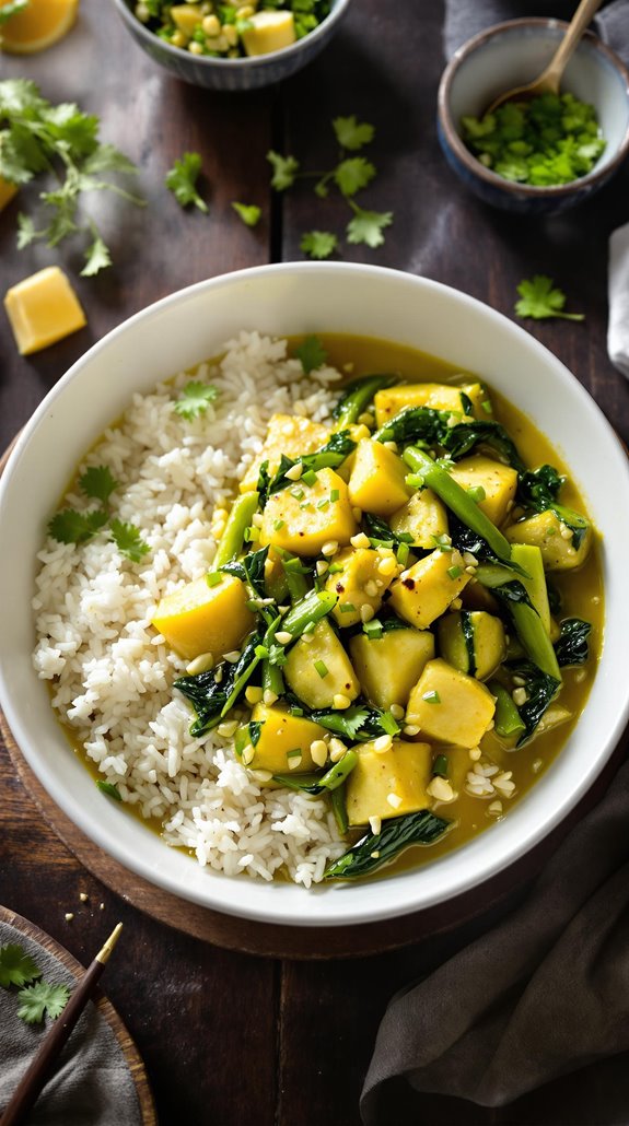 meatless aromatic thai style green curry