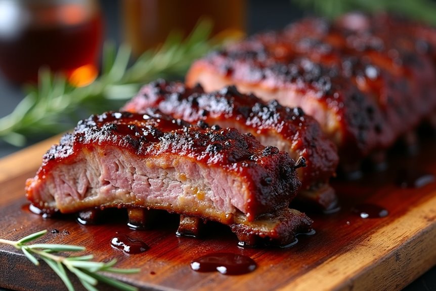 pressure cooked barbecue finished flavor packed fall off the bone ribs