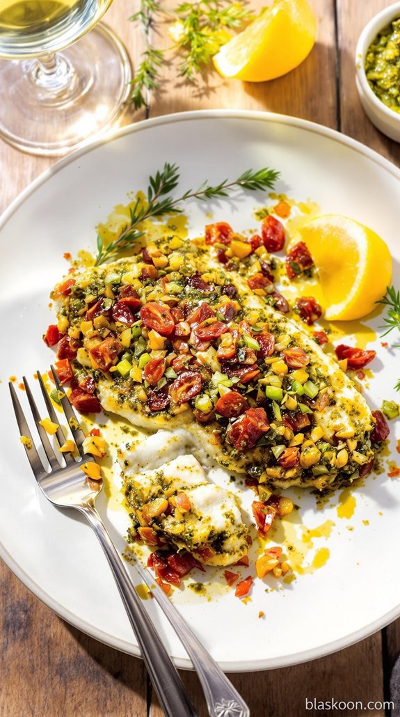 provencal inspired chilean sea bass dish