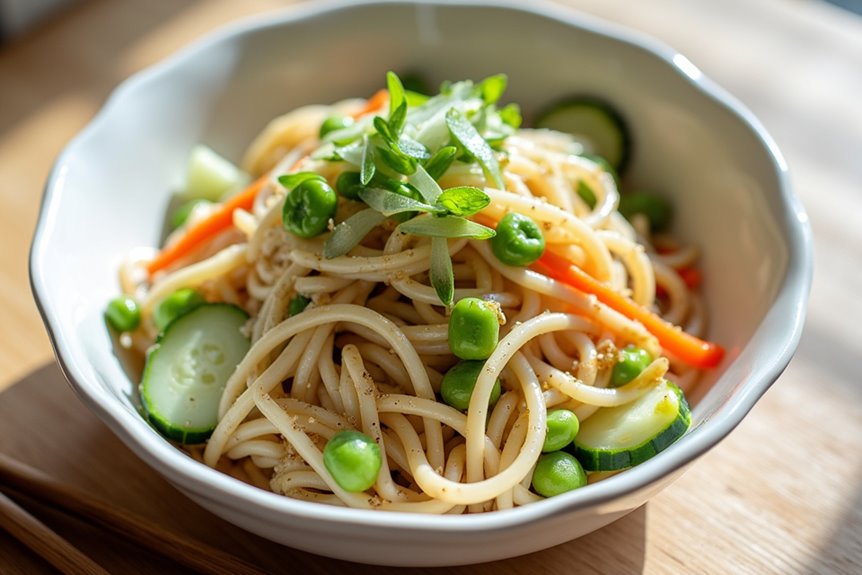 quick chilled udon noodle salad