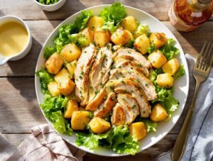 savory garlic chicken creamy potato salad