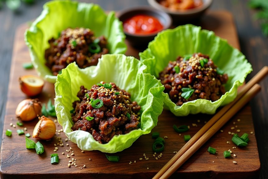 savory korean bulgogi lettuce wraps