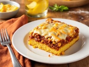 savory messy cornbread stacked