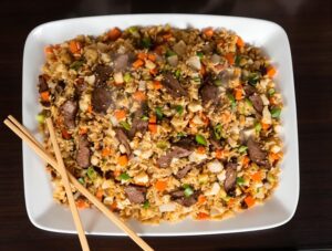 sizzling hibachi steakhouse style fried rice