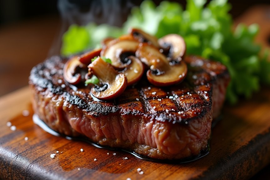 sizzling mushroom topped ribeye restaurant quality