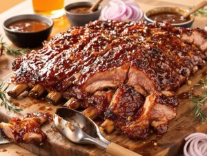 slow cooked fall off the bone barbecue rib delight