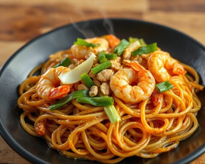 soaked stir fried seasoned garnished